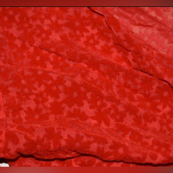 Wild Fable Velvet Floral Retro Cross Tie Crop Top Cardigan Size Large - Picture 6 of 7